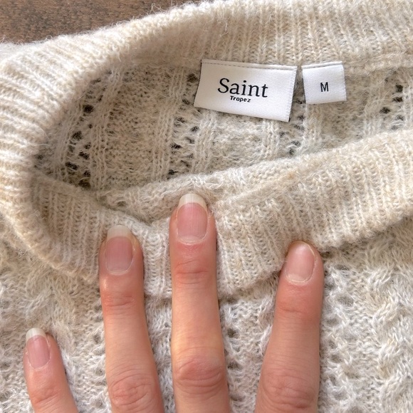 Saint Tropez cream sweater. Size medium. - Picture 3 of 3